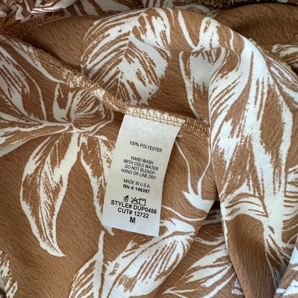 NWOT Endless Blu Tiered Wide Leg Pants Elastic Waist Floral Print Size Medium - Picture 4 of 9